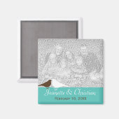 Liebesvögel aquamarines Foto Magnet (Vorderseite/Rückseite)