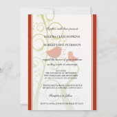 Liebesvögel auf Bäumen Blumenzwiebeln Chinesische  Einladung (Rückseite)