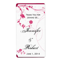 Liebesvögel auf dem Etikett Rosa und Weiß