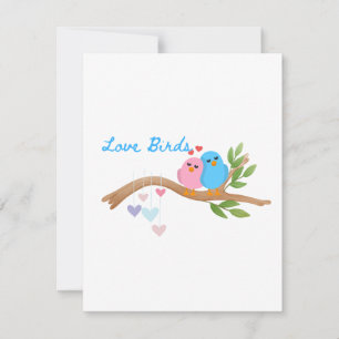 Liebesvögel auf einem Ast zum Valentinstag Feiertagskarte