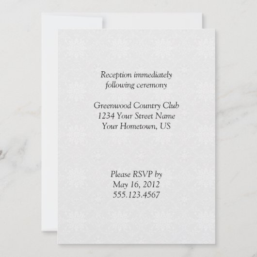 Liebesvögel auf Kirschblüten Einladung zur Hochzei (Rückseite)