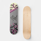 Liebesvögel auf Sakura-Baum und das Symbol der chi Skateboard (Vorderseite)