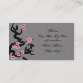 Liebesvögel auf Sakura-Baum und das Symbol der chi Visitenkarte (Rückseite)