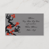 Liebesvögel auf Sakura-Baum und das Symbol der chi Visitenkarte (Rückseite)