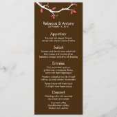 Liebesvögel auf Tree Wedding Menu Cards Menükarte (Vorderseite)