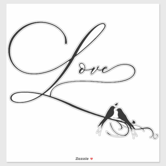 Liebesvögel Aufkleber (Blatt)