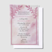 Liebesvögel Blumenstrauch Rosa Hochzeit Pergament Einladungen (Versetzt)