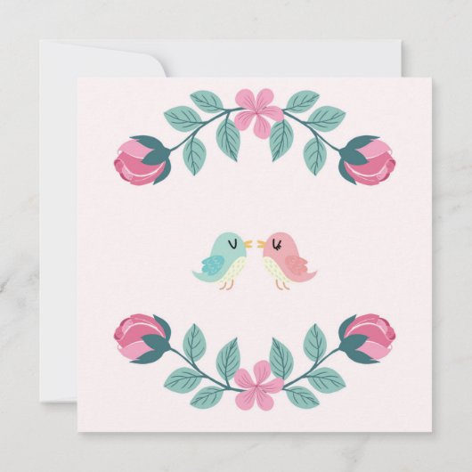 Liebesvögel Blumenzettel (Rückseite)