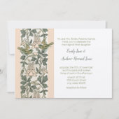 Liebesvögel Blush Pink HoneySuckle Blues Hochzeit Einladung (Vorderseite)