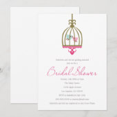 Liebesvögel | Brautdusche Einladung (Vorne/Hinten)