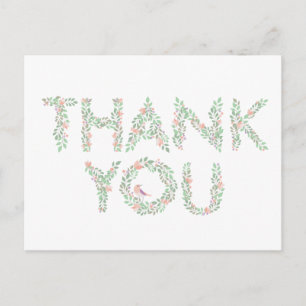 Liebesvögel & Briefe Danke Postkarte