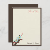 Liebesvögel Dankeschön Karte (Vorne/Hinten)