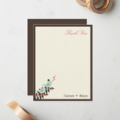 Liebesvögel Dankeschön Karte (Vorderseite/Rückseite Beispiel)