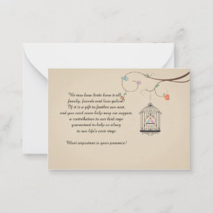 Liebesvögel, die Vogelkäfig-Karten wünschen (Unter Hinweiskarte