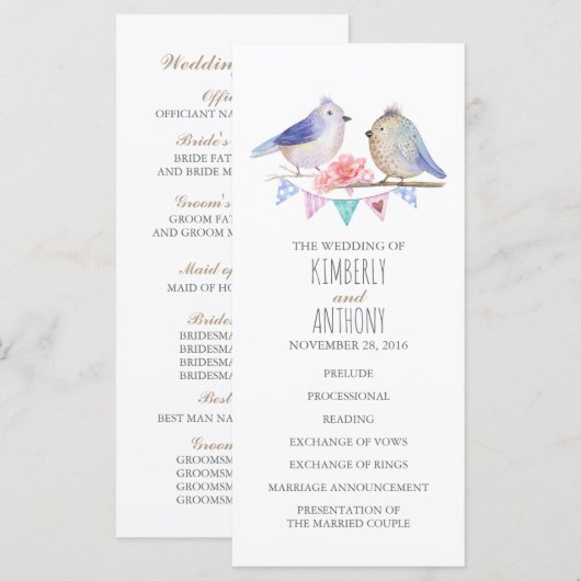 Liebesvögel Ehepaare Programm (Vorne/Hinten)