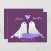 Liebesvögel Einladung (Vorne/Hinten)