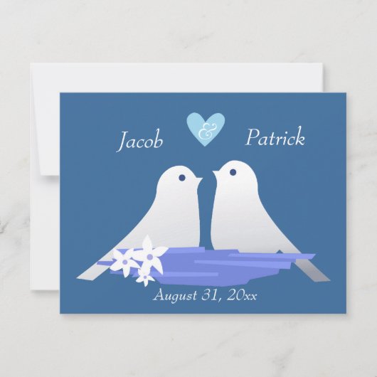 Liebesvögel Einladung (Vorderseite)