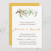 Liebesvögel Einladung (Vorne/Hinten)