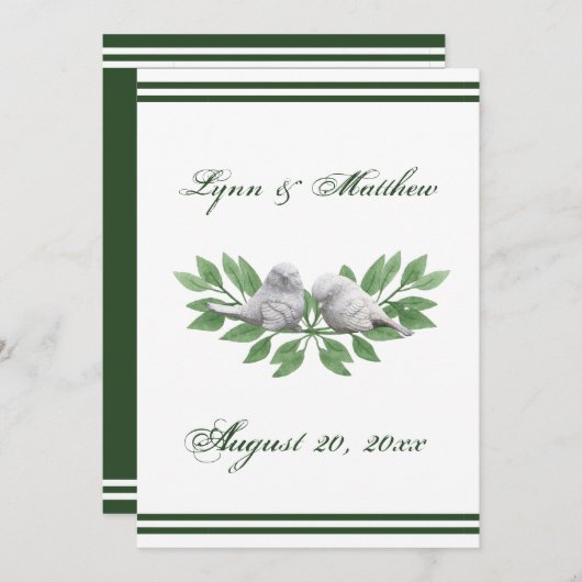 Liebesvögel - Einladung zur Hochzeit (Vorne/Hinten)