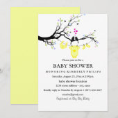 Liebesvögel | Einladung zur neutralen Babydusche (Vorne/Hinten)