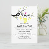 Liebesvögel | Einladung zur neutralen Babydusche (Stehend Vorderseite)