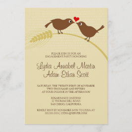 Liebesvögel Einzigartige Rustikale Engagement Part Einladung