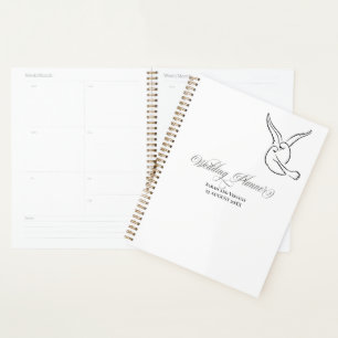 Liebesvögel Elegante Kalligrafie Hochzeit Planer