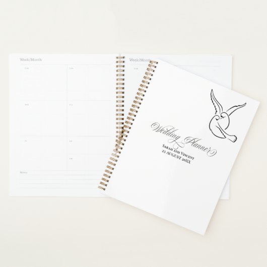 Liebesvögel Elegante Kalligrafie Hochzeit Planer (Anzeige)