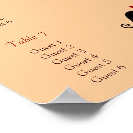 Liebesvögel Fallende Herzen Eichenbaum Sitzplan Poster (Ecke)