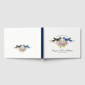 Liebesvögel & farbenfrohe Blume Bouquet Gästebuch (Voll)