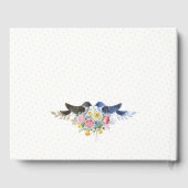 Liebesvögel & farbenfrohe Blume Bouquet Gästebuch (Rückseite)