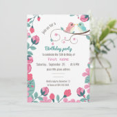 Liebesvögel Frühjahr Blumengeburt Party (Stehend Vorderseite)