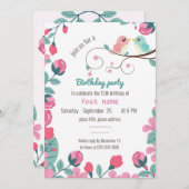 Liebesvögel Frühjahr Blumengeburt Party (Vorne/Hinten)