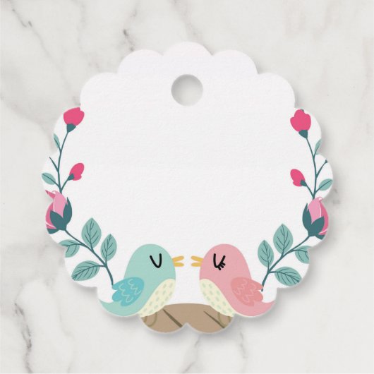 Liebesvögel Frühlingsblumen Geschenkanhänger (Rückseite)