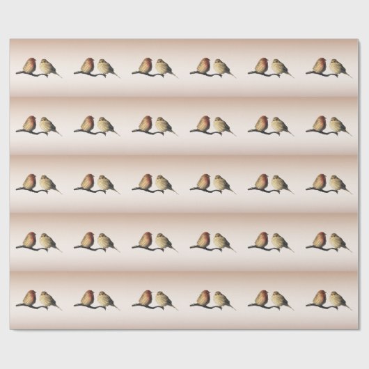 Liebesvögel Geschenkpapier (Flach)