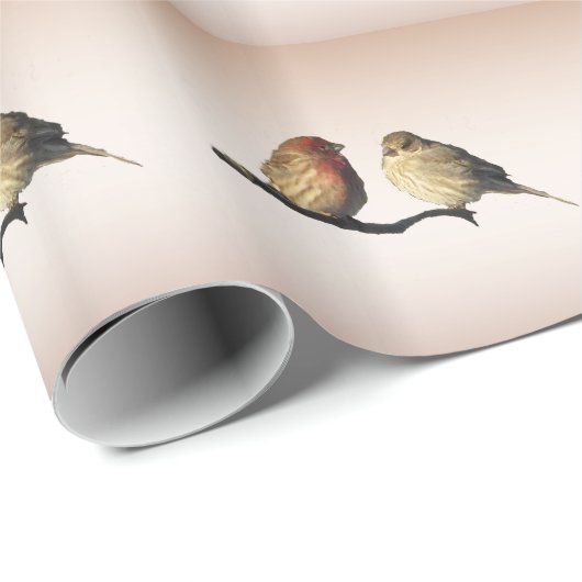 Liebesvögel Geschenkpapier (Rolleneckpunkt)