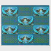 LIEBESVÖGEL - GESCHENKPAPIER BLAU (Flach)