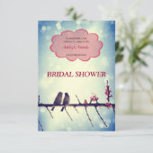 Liebesvögel Geschichte 2 Bridal Dusche Einladung (Stehend Vorderseite)