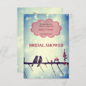 Liebesvögel Geschichte 2 Bridal Dusche Einladung (Vorne/Hinten)