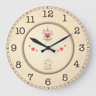 Liebesvögel Große Wanduhr