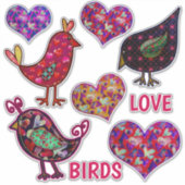 Liebesvögel | Herzformen | Valentinstag Aufkleber (Vorderseite)