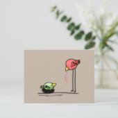 Liebesvögel Herzkraut-Cartoon Postkarte (Stehend Vorderseite)