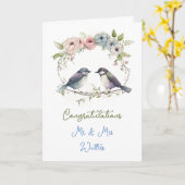 Liebesvögel | Herzlichen Glückwunsch zur Ehe Karte (Gelbe Blume)
