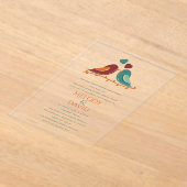 Liebesvögel Hochzeit Acryleinladungen (Ablage )