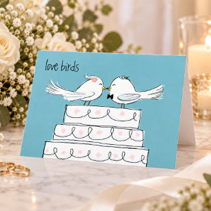 Liebesvögel Hochzeit Braut und Bräutigam Glückwüns Karte