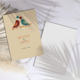 Liebesvögel Hochzeit Dankeskarte