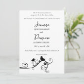 Liebesvögel Hochzeit Einladung (Stehend Vorderseite)