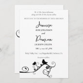 Liebesvögel Hochzeit Einladung (Vorne/Hinten)