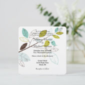 Liebesvögel Hochzeit Einladung (Stehend Vorderseite)