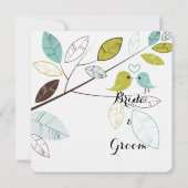 Liebesvögel Hochzeit Einladung (Rückseite)